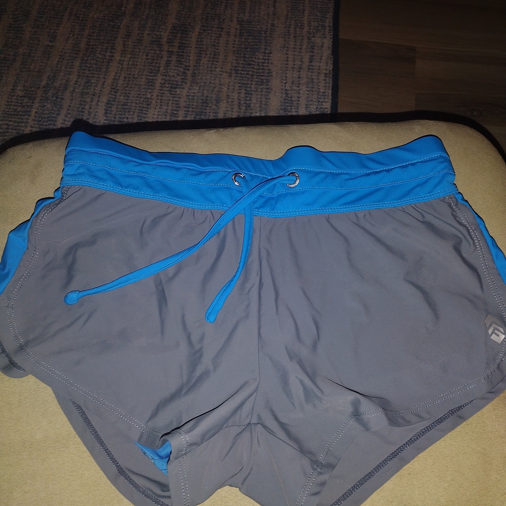 Free Country Women's Athletic Shorts in Gray and Blue